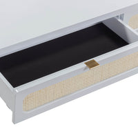 Ameline Pastel Blue Rattan Console/Desk