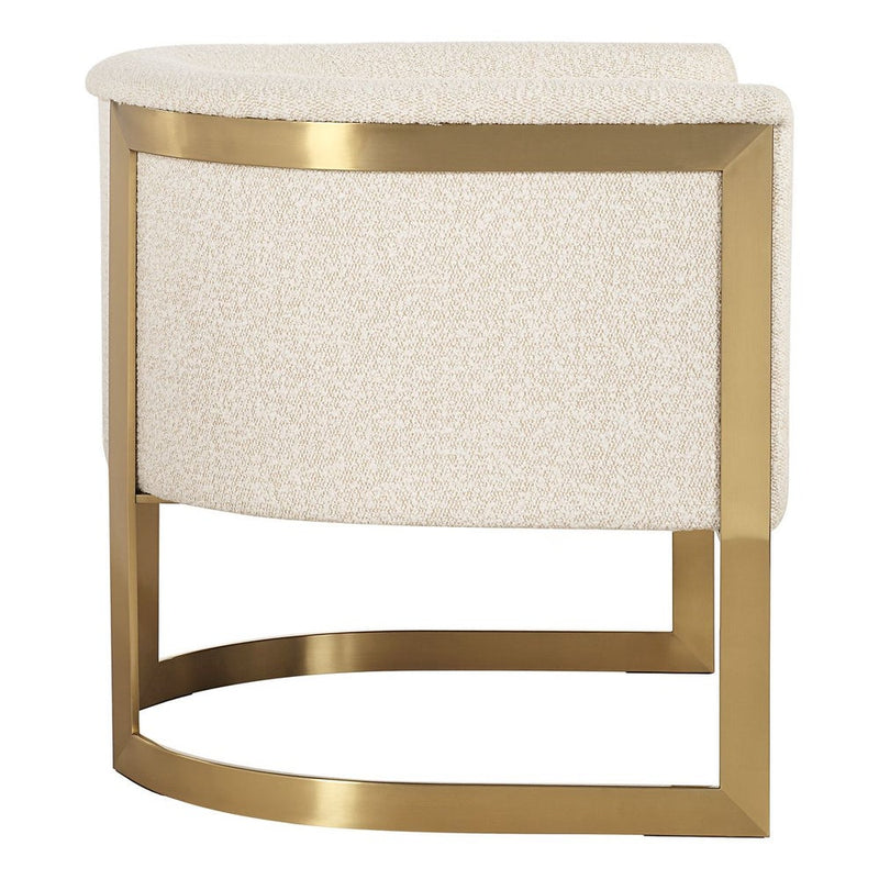 Linah Tan Boucle & Gold Accent Chair