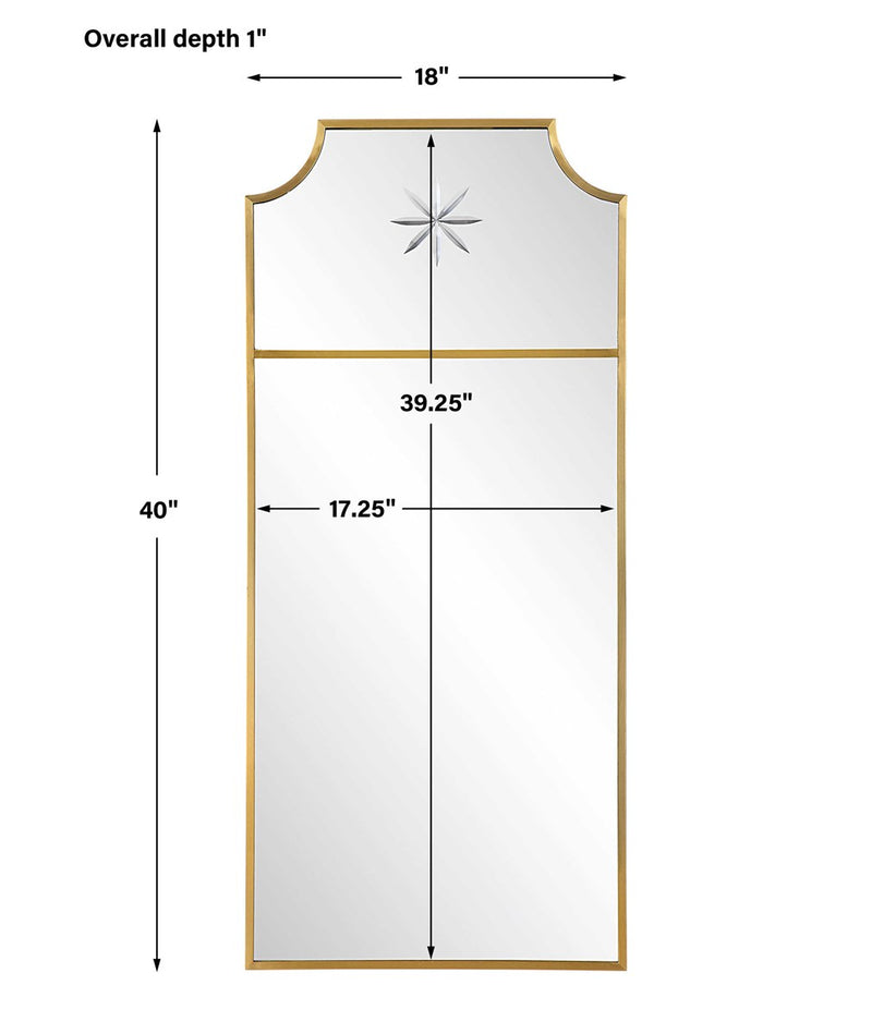 Ritz 40" Etched Medallion Gold Mirror