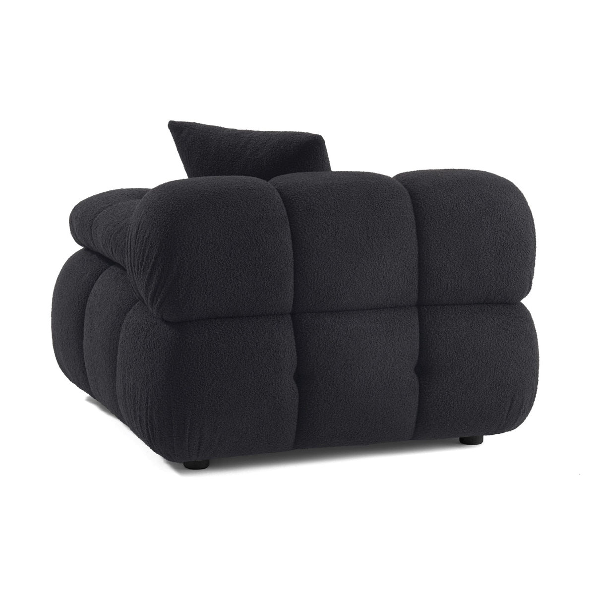 Vogue Black Vegan Shearling Modular Corner Chair