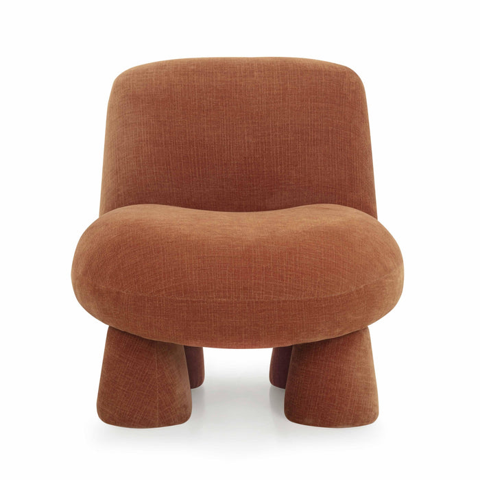 Aishen Rust Upcycled Performance Chenille Accent Chair