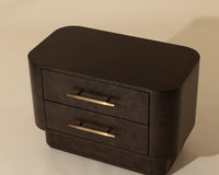 Ezekiel 32" Maple Burl Veneer &Gold Nightstand