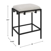 Tesley White & Matte Black Counter Stool