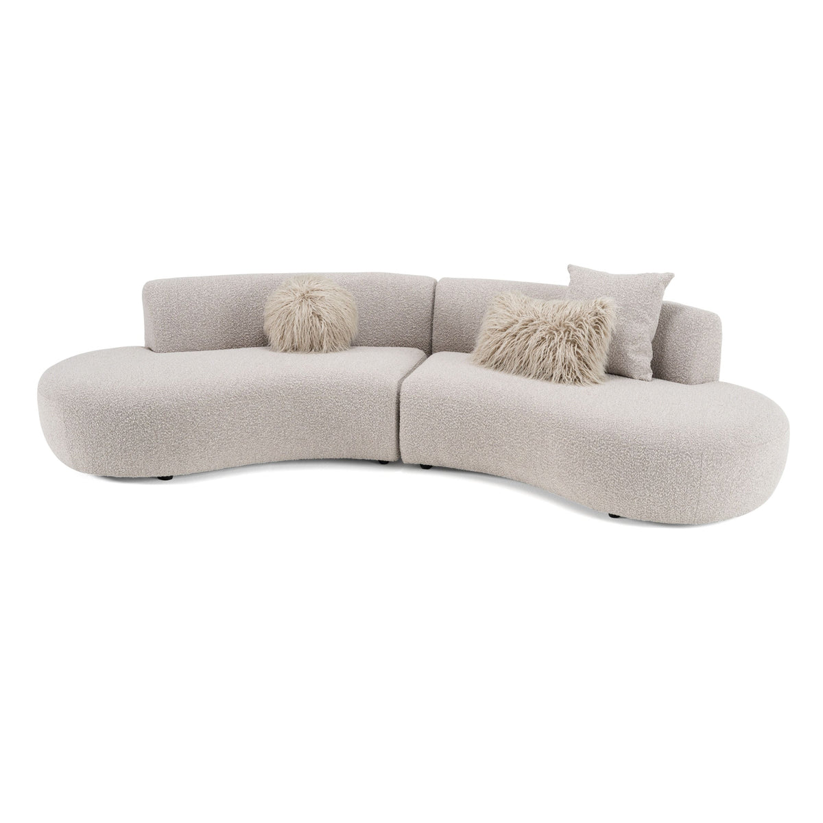 Estella Modern Grey Curved Sectional Sofa