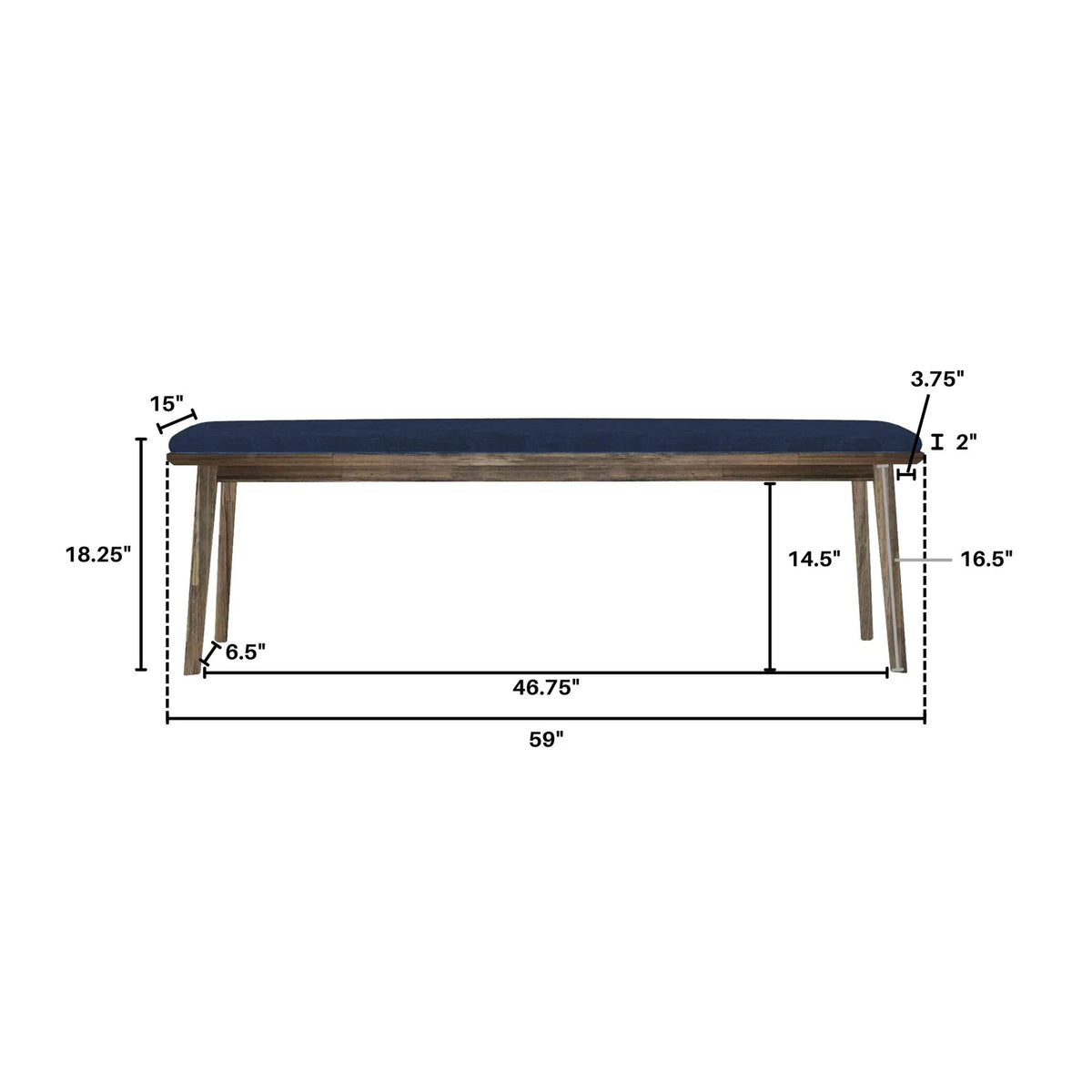 Luna Navy Bench