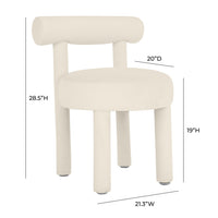 Cameila Cream Velvet Dining Chair - Luxury Living Collection