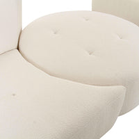 Pablo 186" Plush Cream Boucle 4-Piece Modular RAF Sectional Sofa