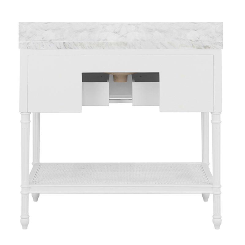 Esmeh 36.5" Grasscloth & Gold Bath Vanity