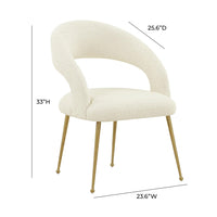 Modena Cream Boucle Dining Chair - Luxury Living Collection