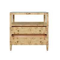 Patricia Burl Wood Nightstand