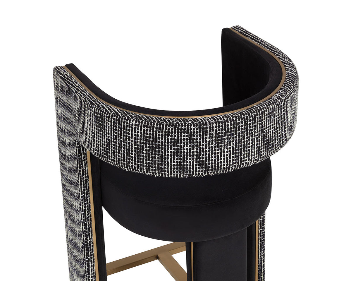 Adamina Black, Night Fabric & Gold Bar Stool