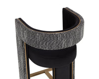 Adamina Black, Night Fabric & Gold Bar Stool