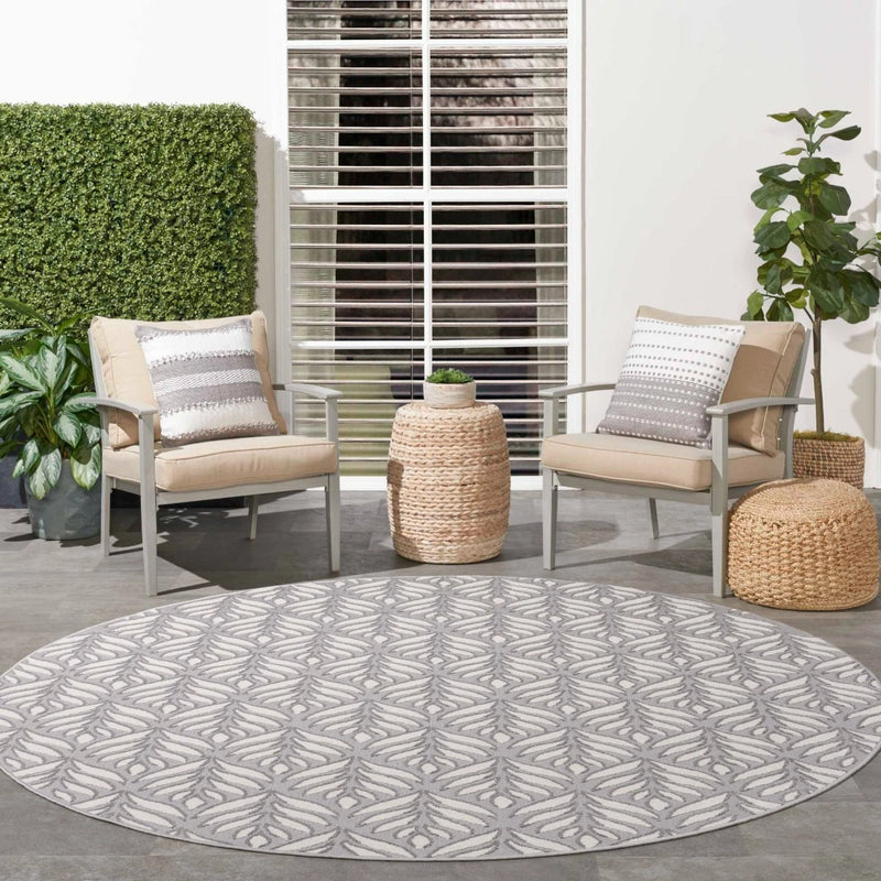 Annitra Indoor/Outdoor Grey Patterned Area Rug - Elegance Collection