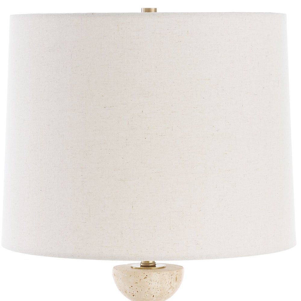 Hallie 37" Travertine & Gold Buffet Lamp