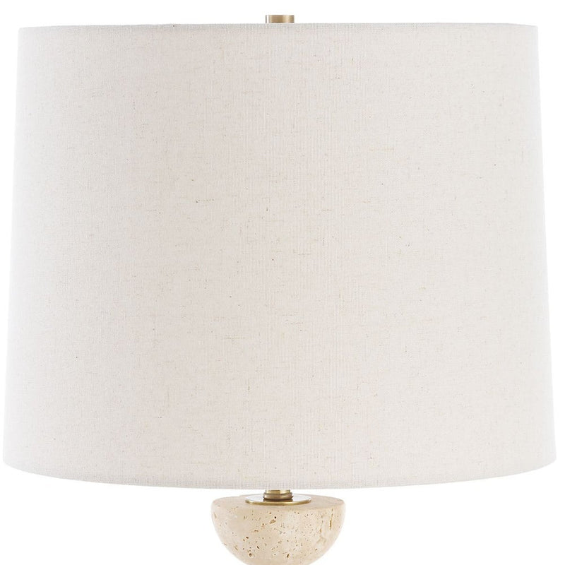 Hallie 37" Travertine & Gold Buffet Lamp