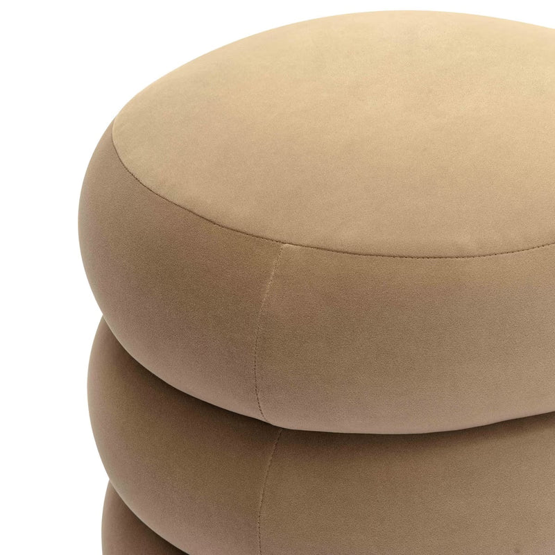 Stefanie Taupe Velvet Ottoman