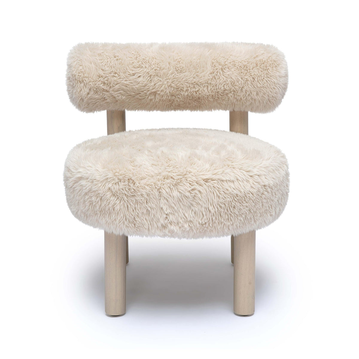Carmel Natural Vegan Contract Grade Shearling Accent Chair