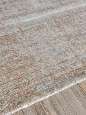 Penelope Terracota/Silver Wool/Bamboo Silk Area Rug - Elegance Collection