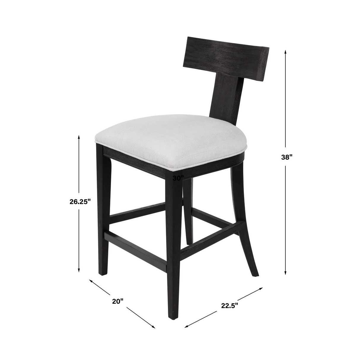 Rowan Performance Charcoal Black Counter Stool