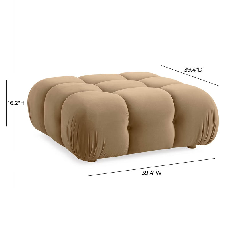 Vogue Cafe Au Lait Performance Velvet Modular Ottoman