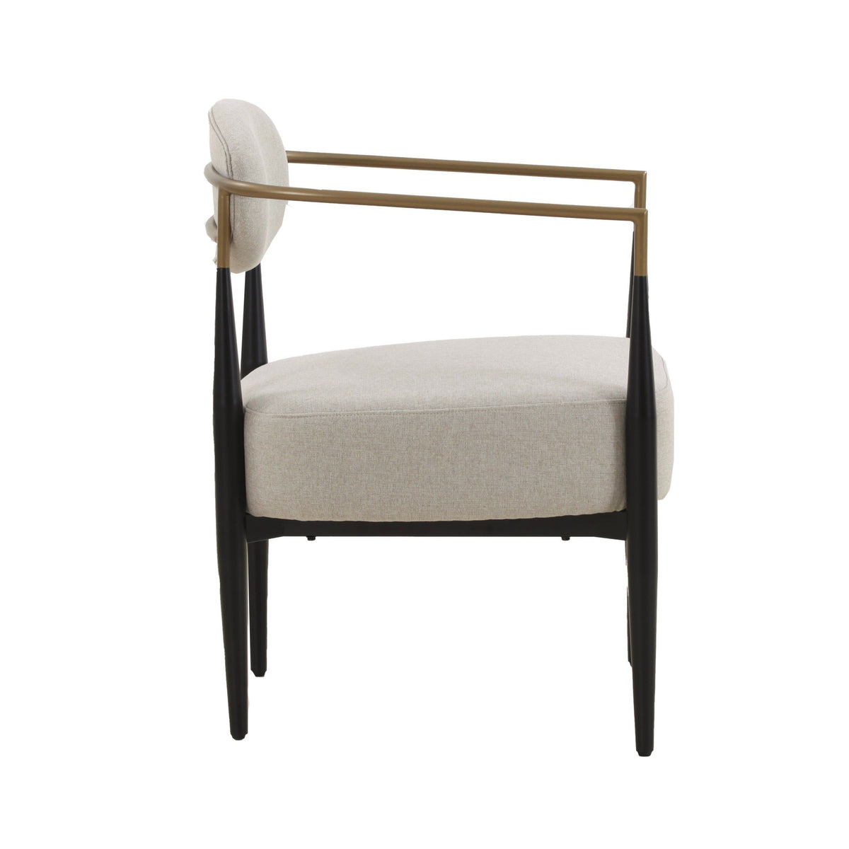 Carnaby Modern Beige Fabric, Black & Gold Dining Chair