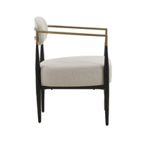 Carnaby Modern Beige Fabric, Black & Gold Dining Chair