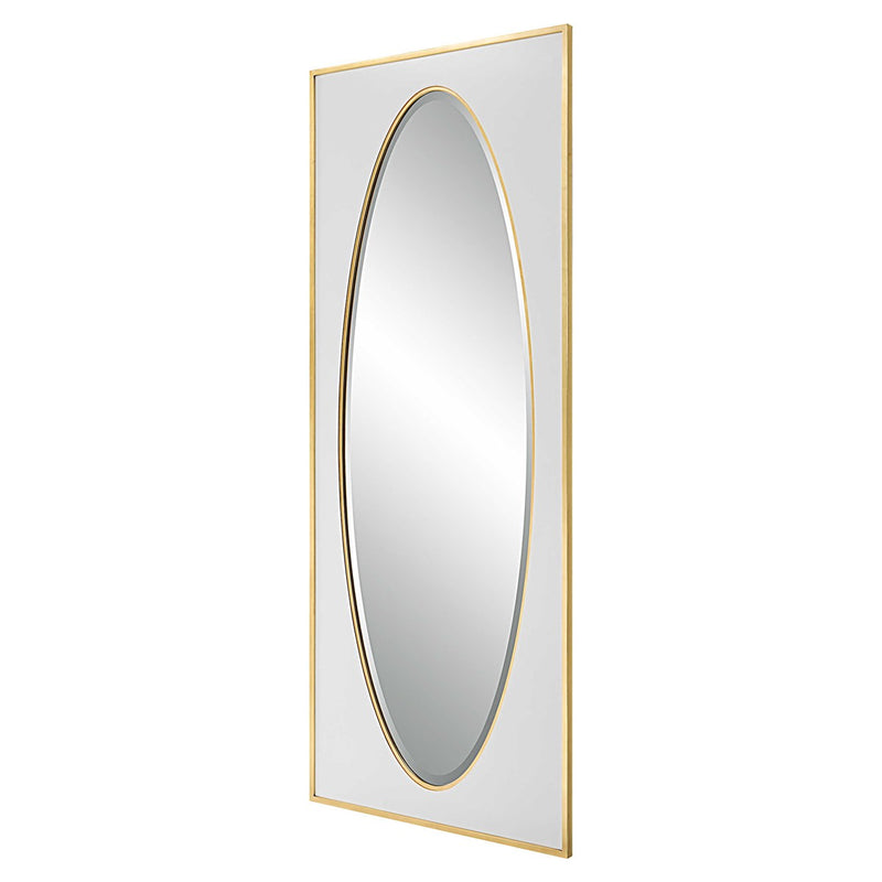 Santiago 80" White & Gold Leaf Mirror