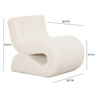 Selene Cream Oversized Performance Corduroy Accent Chair