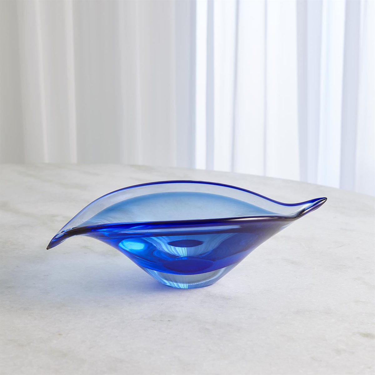 Waves Bent Leaf Blue Bowl