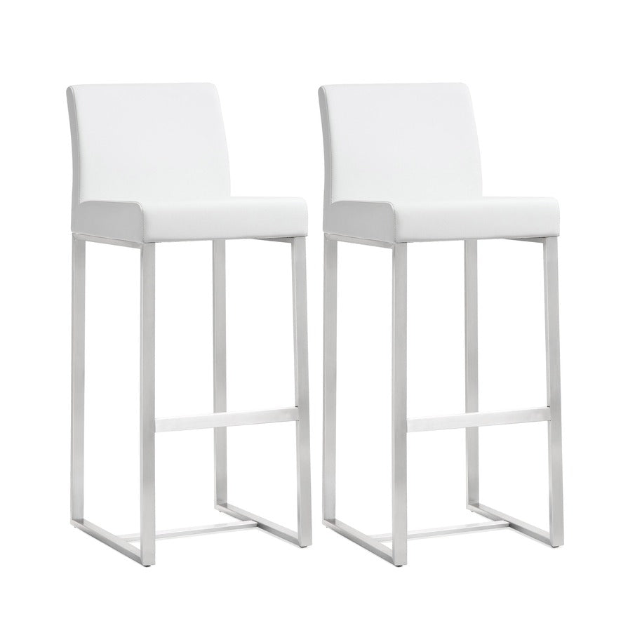Moriah White Steel Barstools (Set of 2) - Luxury Living Collection