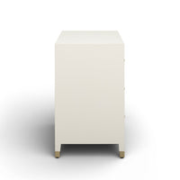 Dorite 62" Cream Faux Shagreen 6-Drawer Dresser