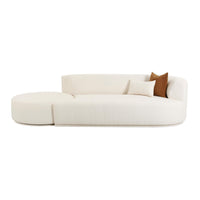 Pablo 112.2" Plush Cream Boucle 2-Piece Chaise Modular RAF Sofa