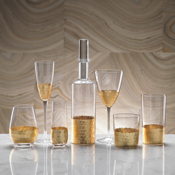 Fez Cut Glass Tumber with Gold Leaf - Set of 12