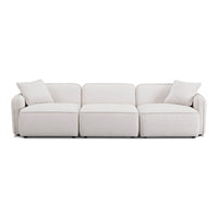 Travie 111.9" White Sand Performance Corduroy Velvet Modular Sofa