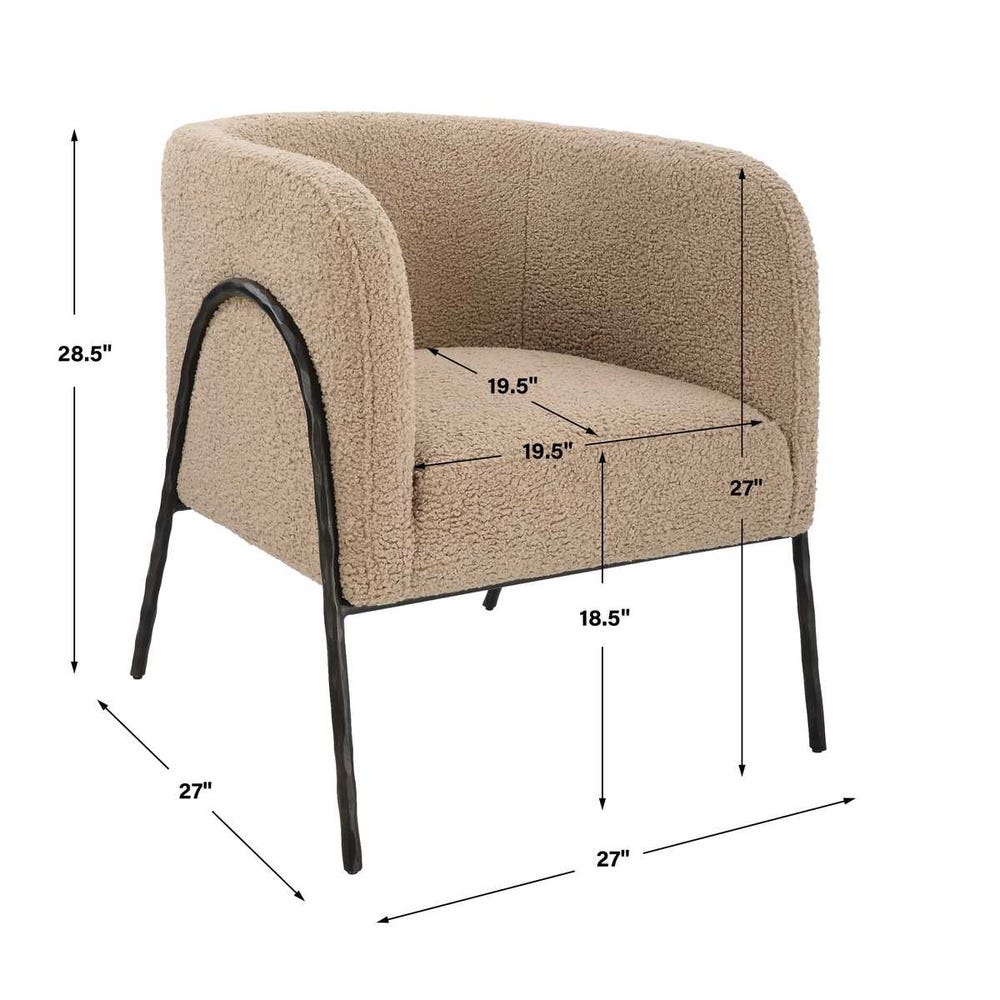 Netta Latte Shearling Accent Chair