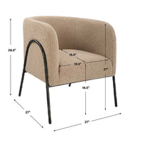 Netta Latte Shearling Accent Chair
