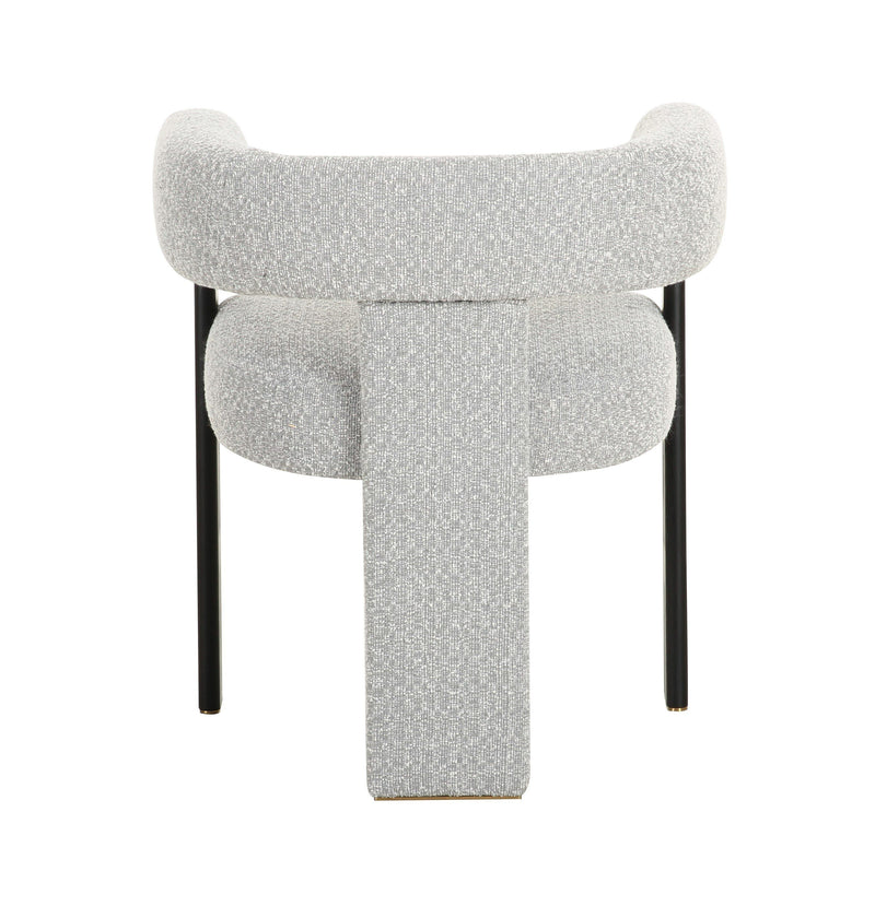Braxton Modern Light Grey Fabric + Black Dining Chair