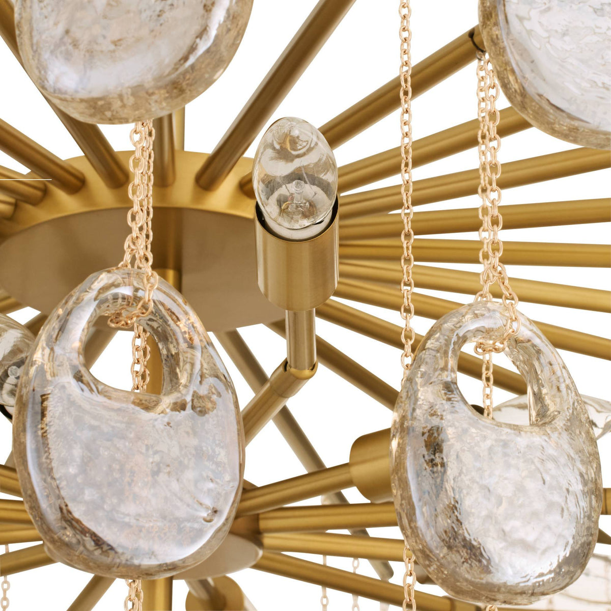 Jacqueline 42" Amber Seeded Glass Large Chandelier