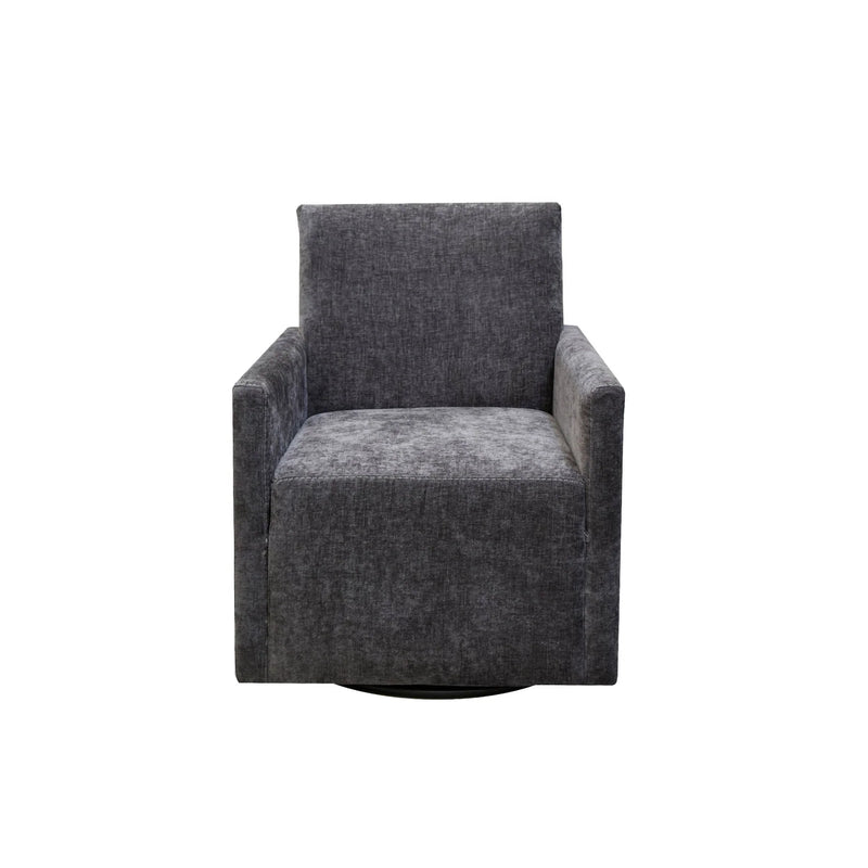 Lillee Ebony Chenille Swivel Accent Chair