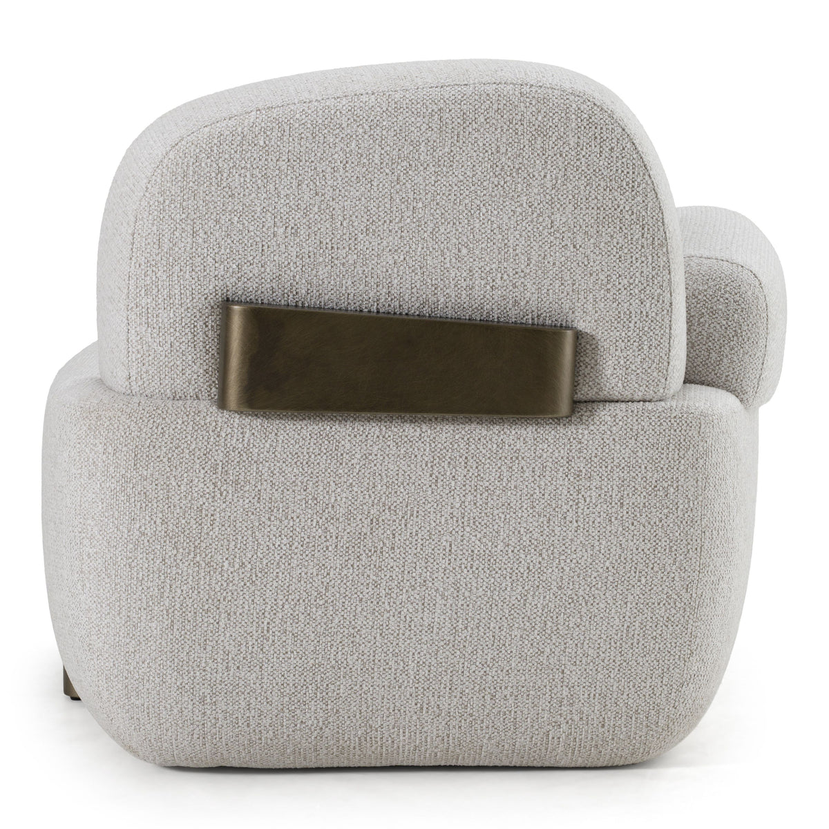 Grace Modern Off-White & Antique Brass Accent Chair