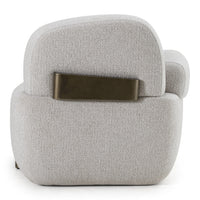 Grace Modern Off-White & Antique Brass Accent Chair