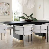 Davion 96" Black Oak Rectangular Dining Table - Luxury Living Collection