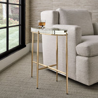 Alexandra Crystal & Gold Accent Table