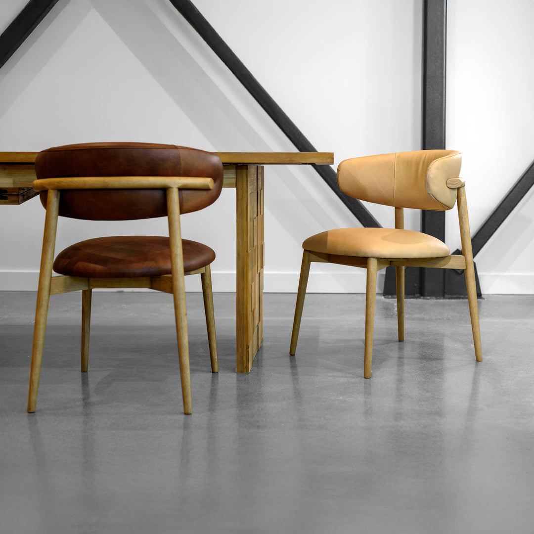 Rowan Nude Leather Dining Chair