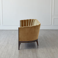 Channel 80" Toast Velvet Back Sofa