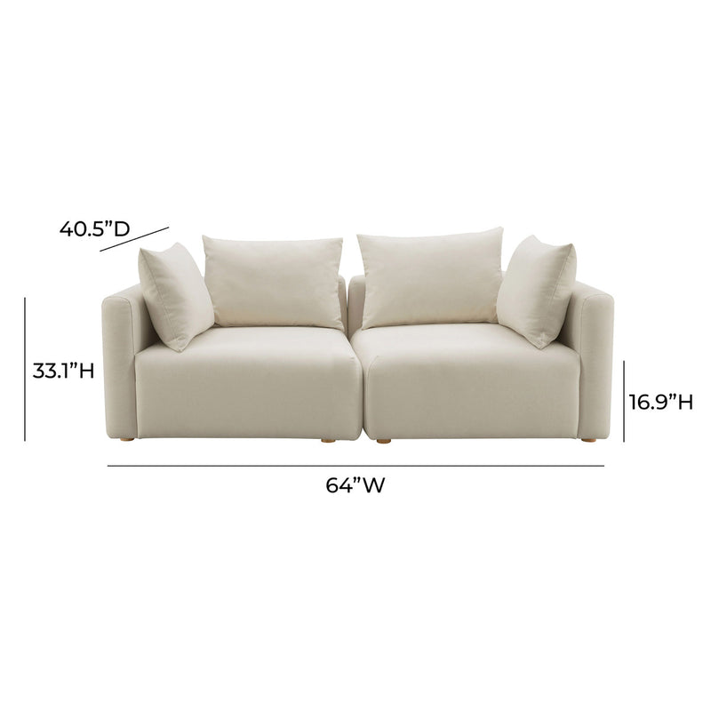 Karsyn Cream Linen Loveseat