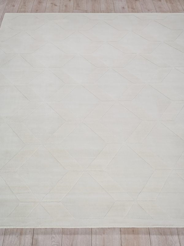 Nell Modern White Patterned Area Rug - Elegance Collection