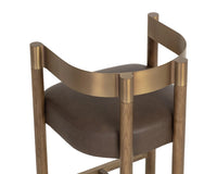 Manolo Espresso Faux Leather, Chocolate Ash & Antique Brass Counter Stool