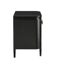 Fleur 28" Black & Gold 2 Drawer Nightstand
