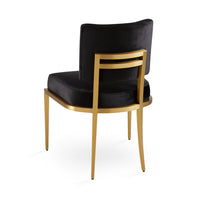 Rebeka Black Velvet & Gold Dining Chair (Set of 2)